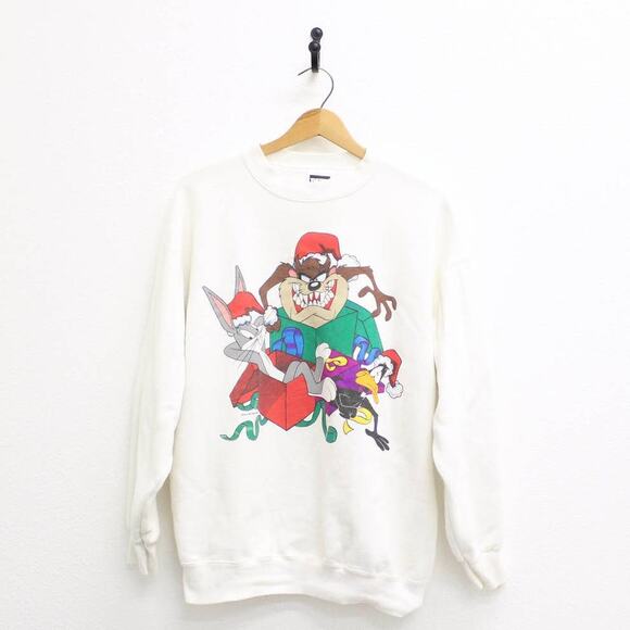 Vintage Looney Tunes Christmas Crew Sweatshirt XL - Picture 1 of 9